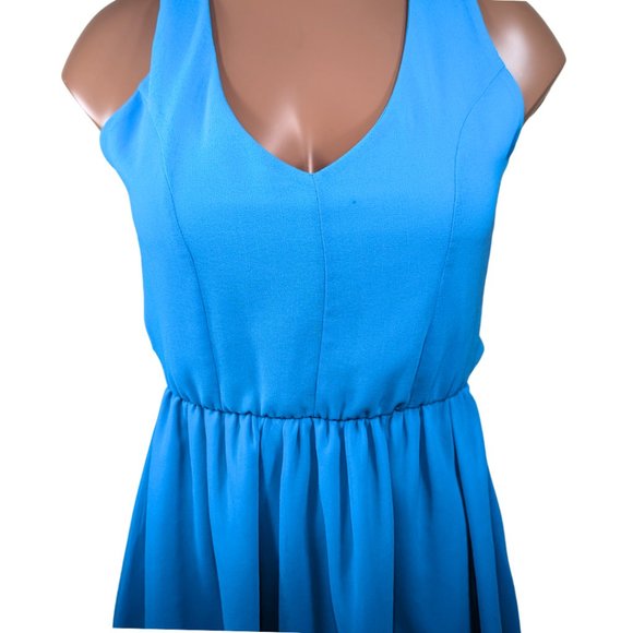 Nordstrom Dee Elle XS Aqua Blue Backless Sleeveless V-Neck Lined Dress - Picture 3 of 11